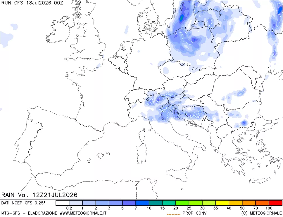 mappa Precipitazioni totali e convettive