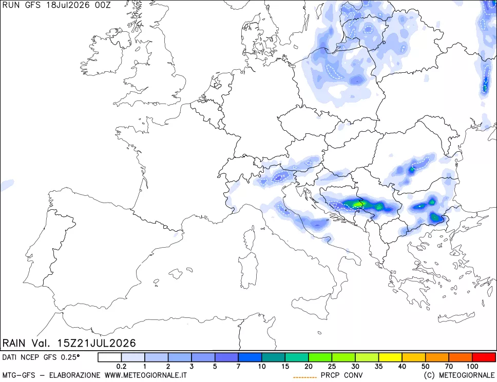 mappa Precipitazioni totali e convettive