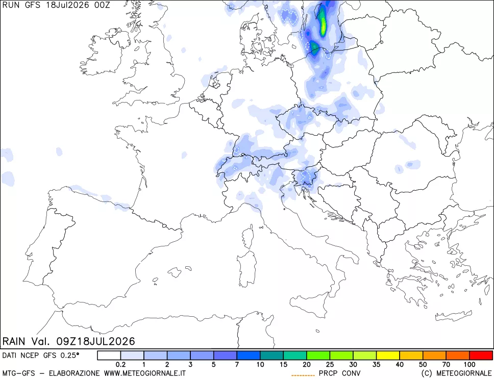 mappa Precipitazioni totali e convettive