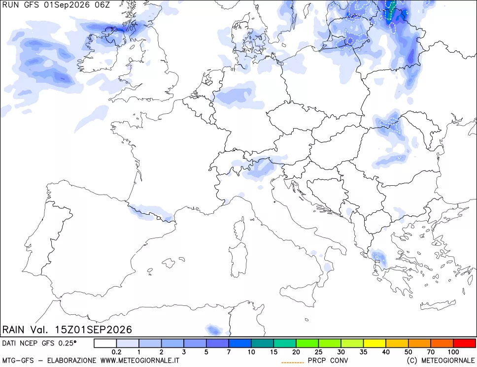 mappa Precipitazioni totali e convettive