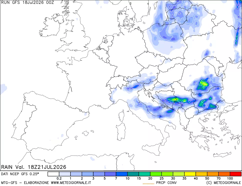 mappa Precipitazioni totali e convettive