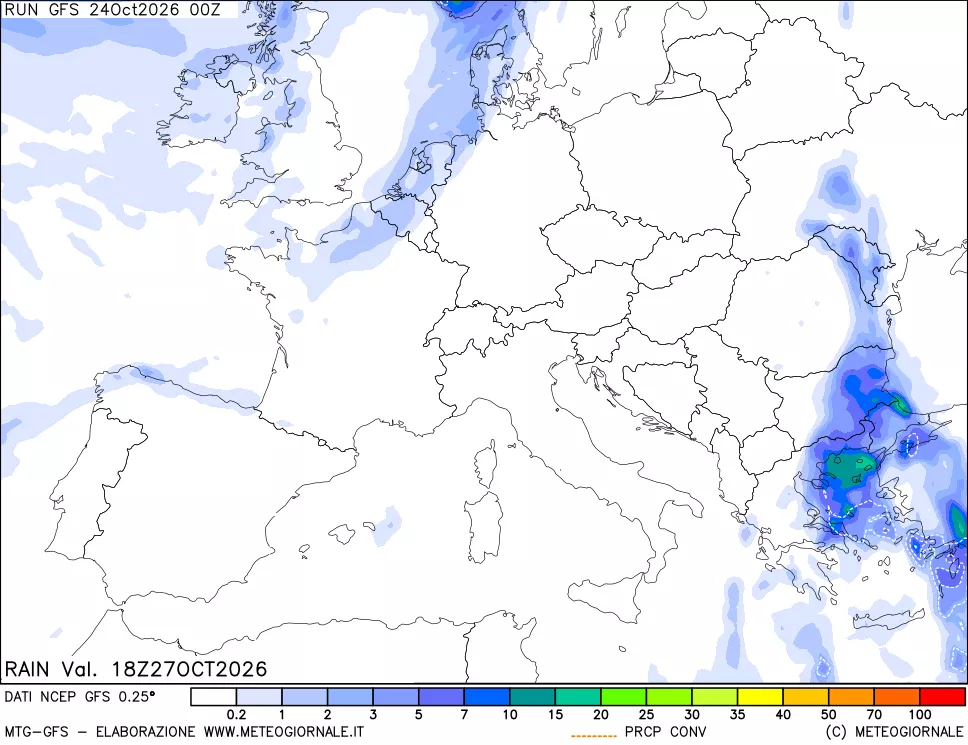 mappa Precipitazioni totali e convettive