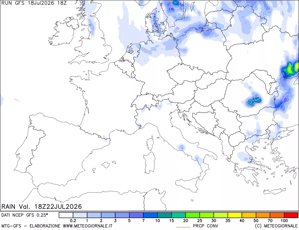 mappa Precipitazioni totali e convettive