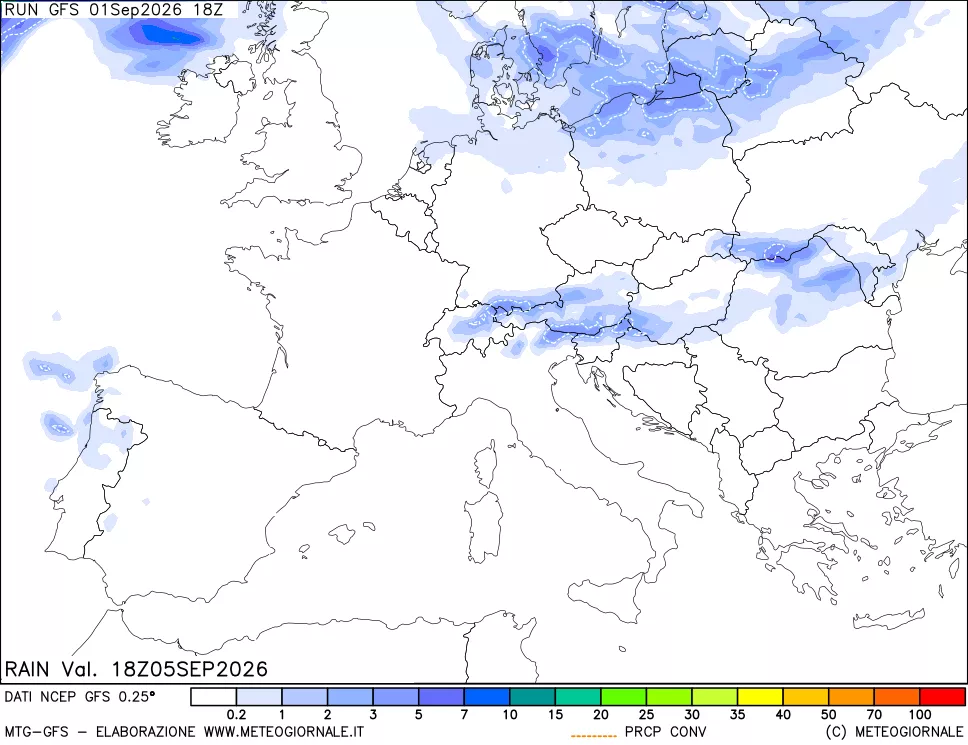 mappa Precipitazioni totali e convettive