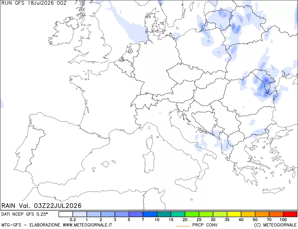 mappa Precipitazioni totali e convettive