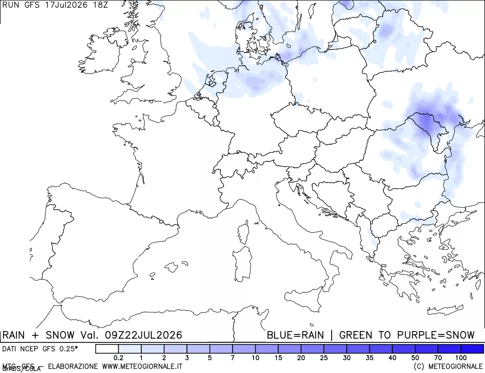 mappa Precipitazioni totali e nevose