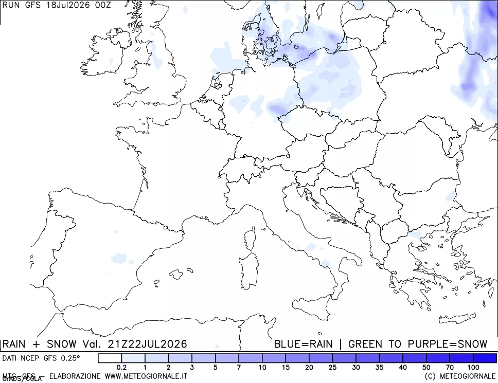 mappa Precipitazioni totali e nevose
