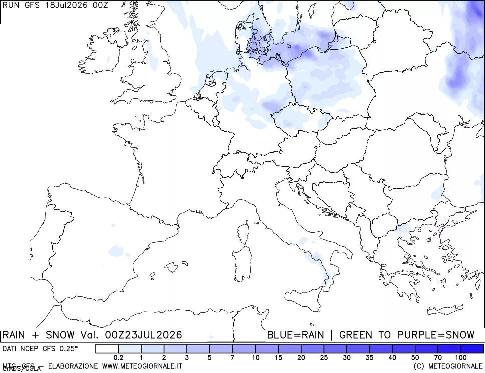 mappa Precipitazioni totali e nevose