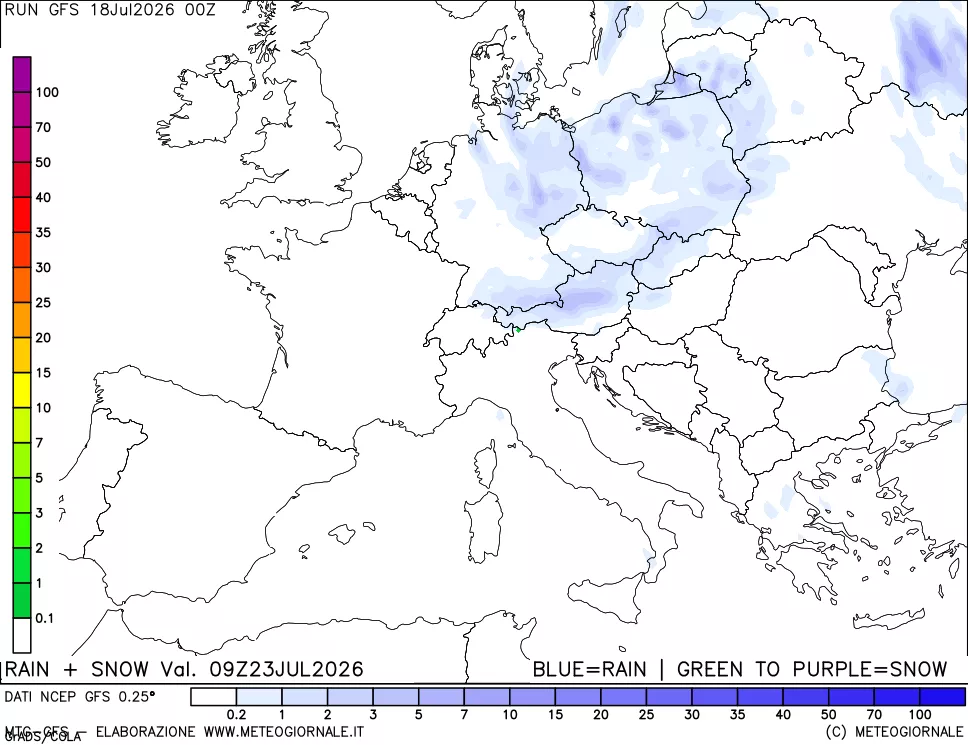 mappa Precipitazioni totali e nevose