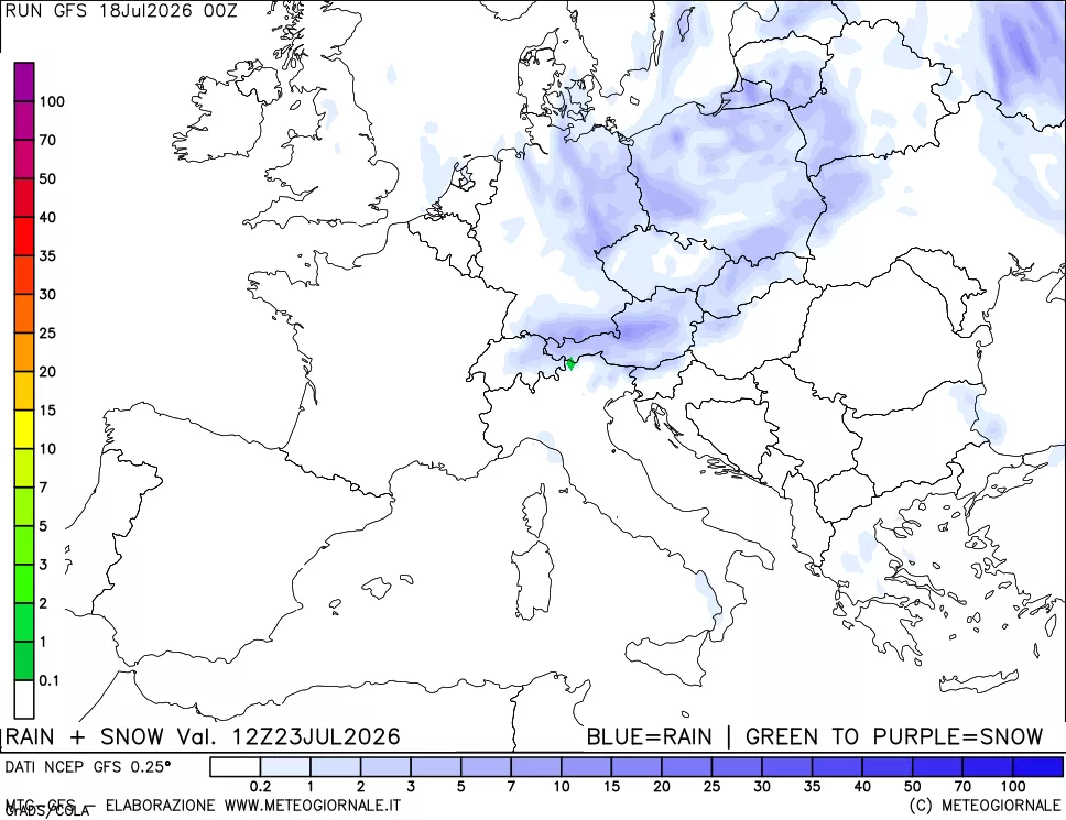 mappa Precipitazioni totali e nevose