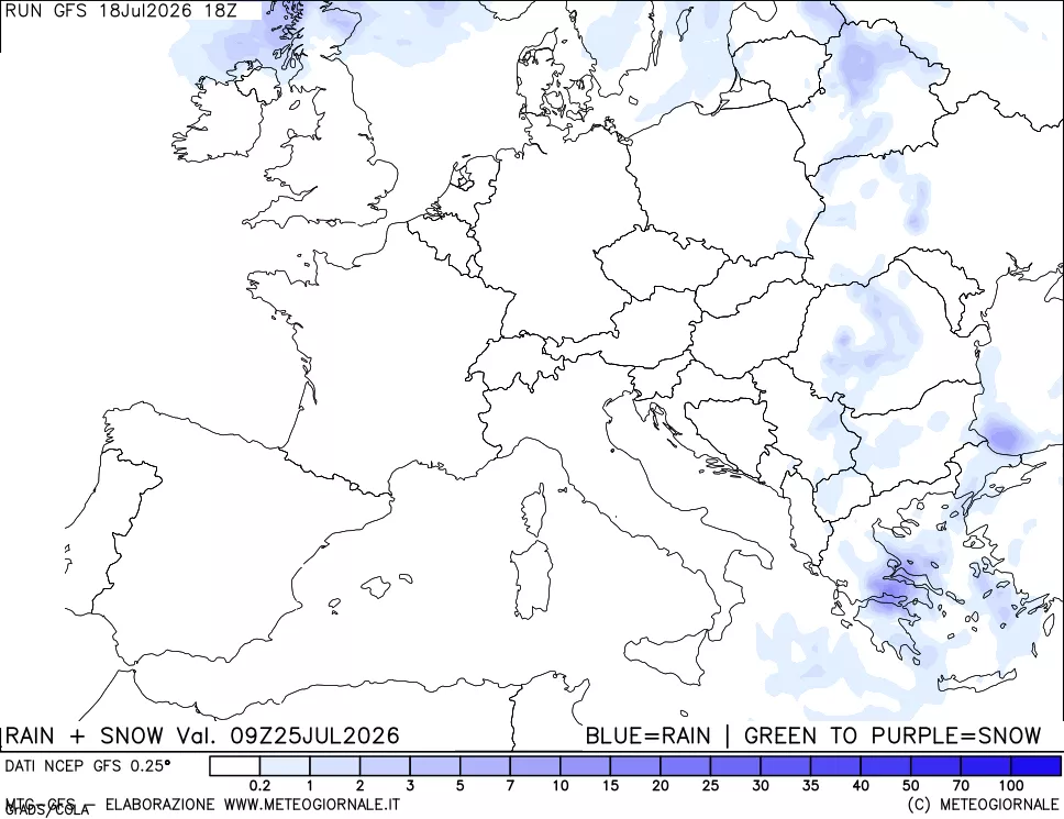 mappa Precipitazioni totali e nevose