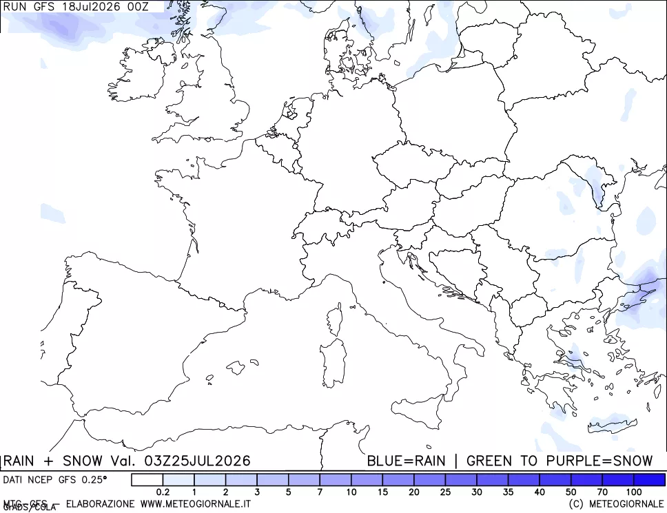 mappa Precipitazioni totali e nevose