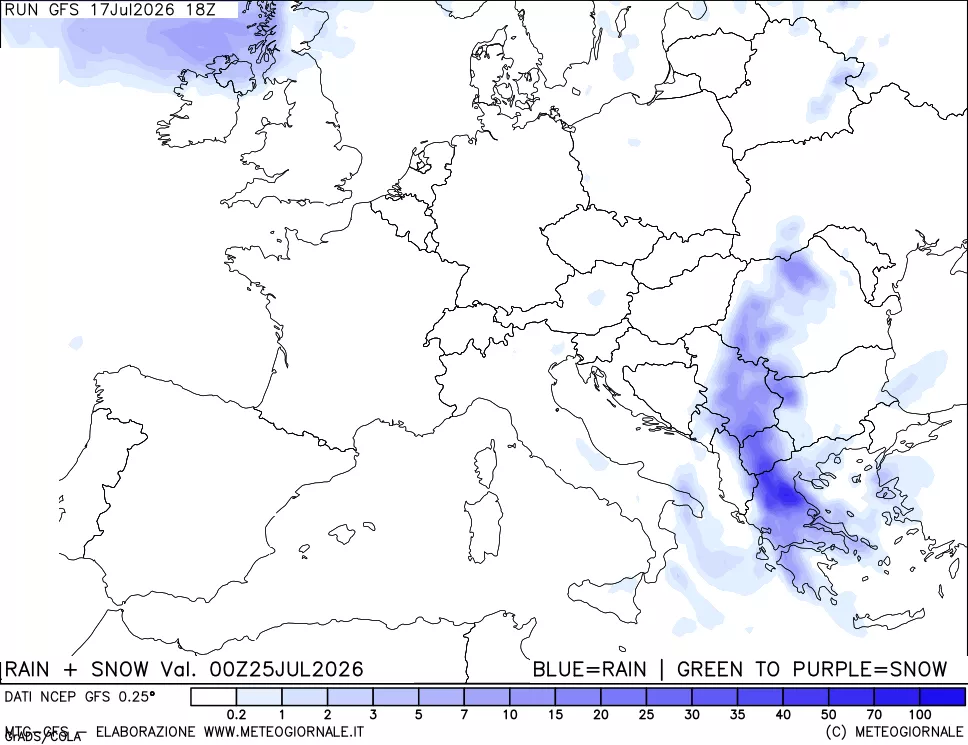 mappa Precipitazioni totali e nevose