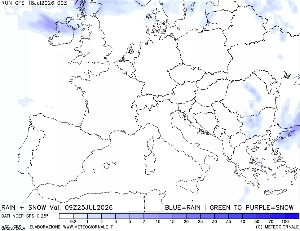 mappa Precipitazioni totali e nevose