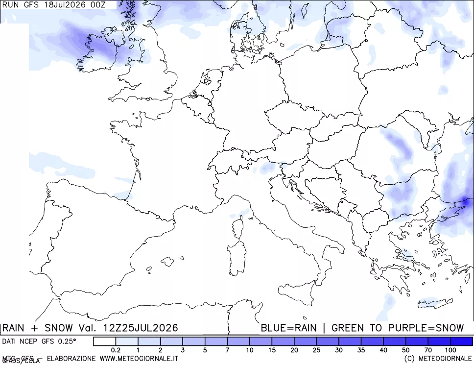 mappa Precipitazioni totali e nevose