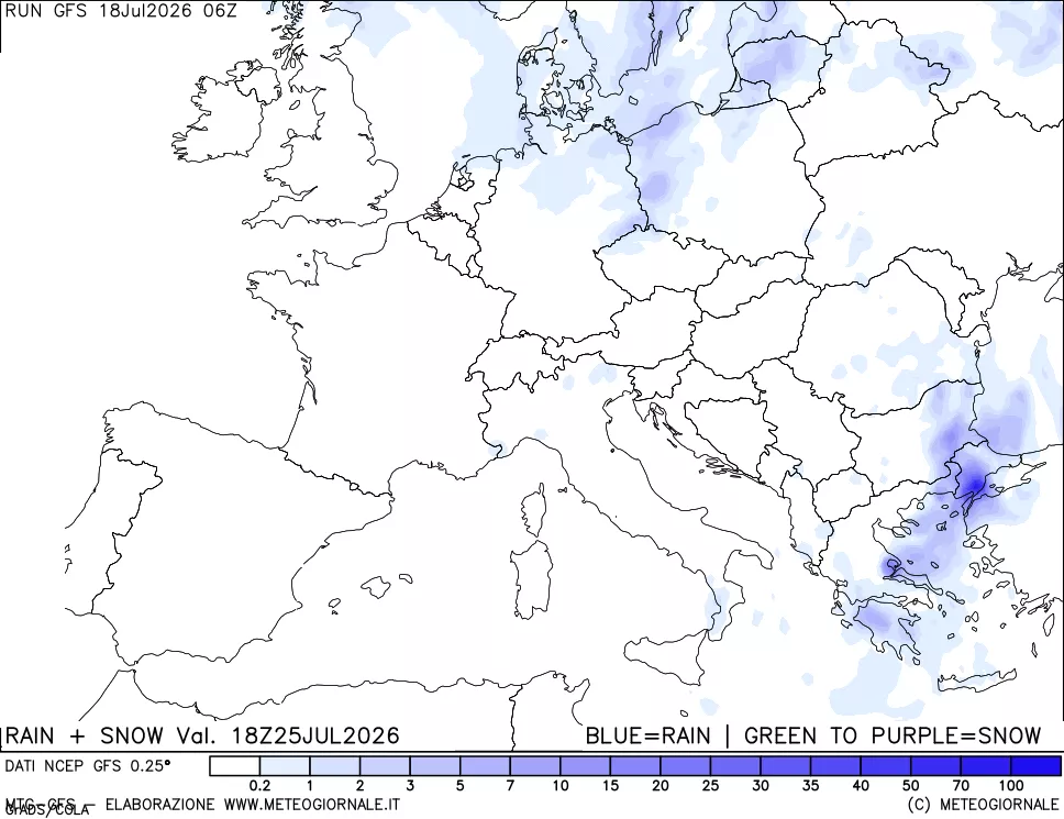 mappa Precipitazioni totali e nevose