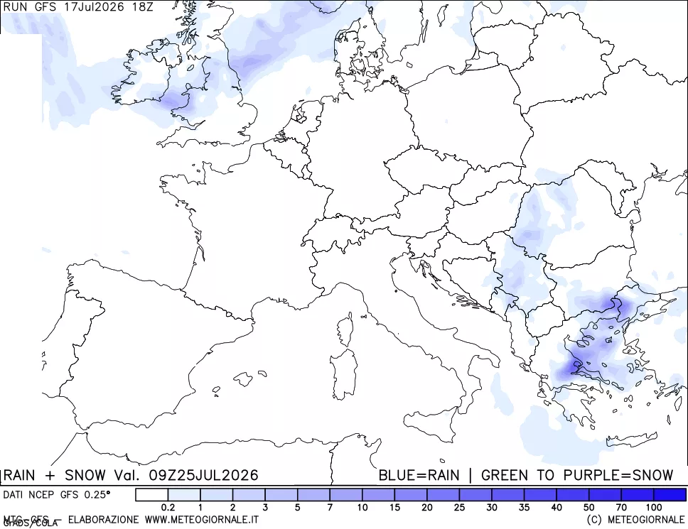 mappa Precipitazioni totali e nevose