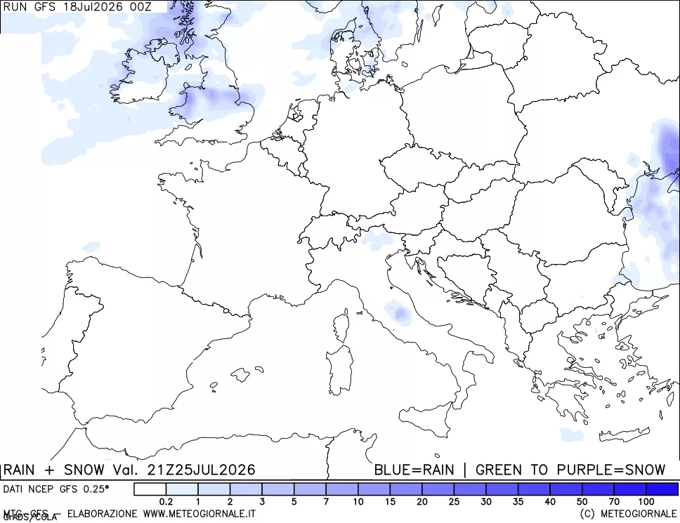 mappa Precipitazioni totali e nevose