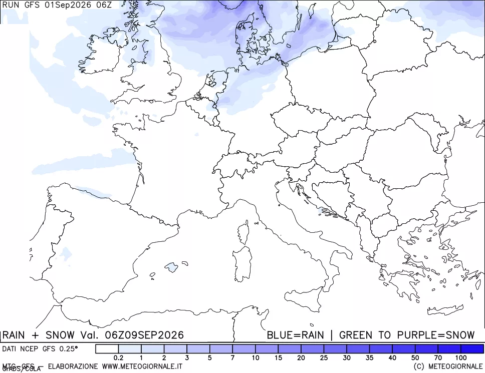 mappa Precipitazioni totali e nevose