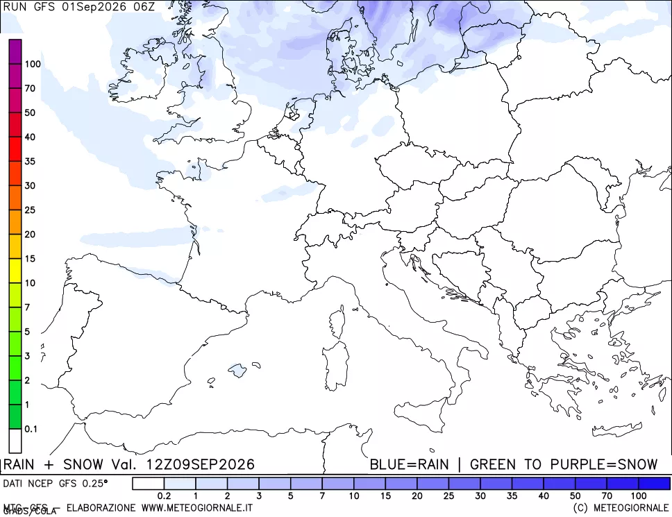 mappa Precipitazioni totali e nevose