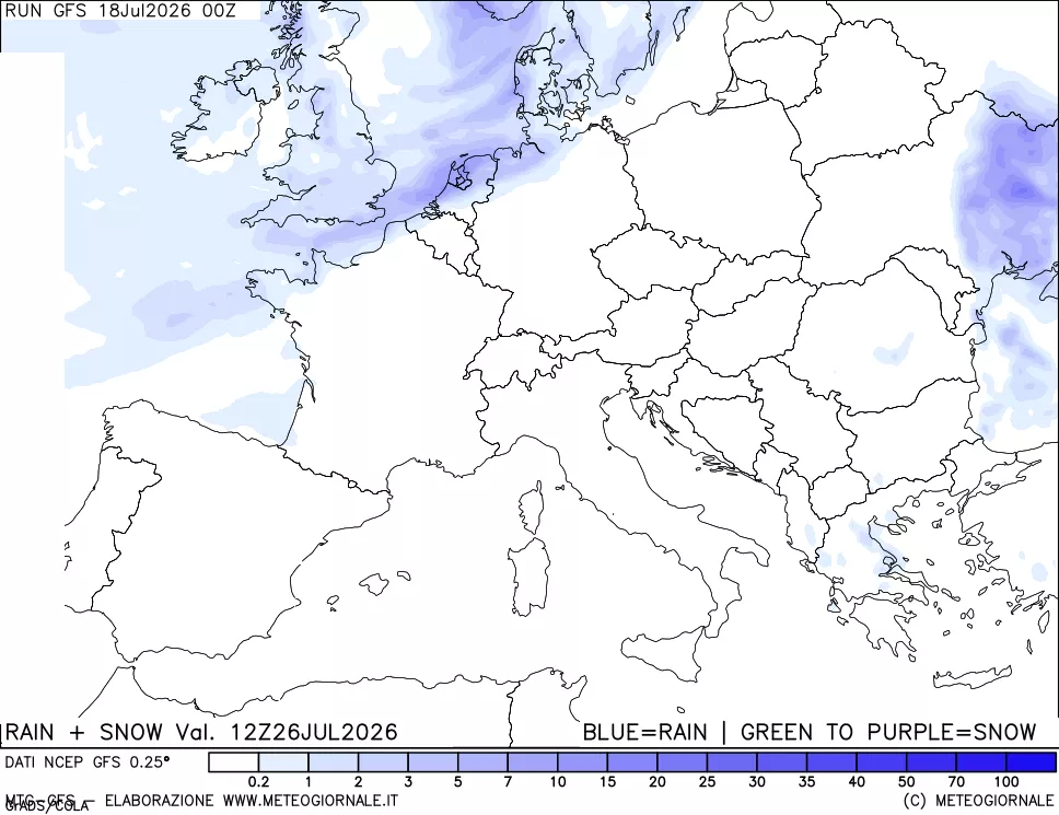 mappa Precipitazioni totali e nevose