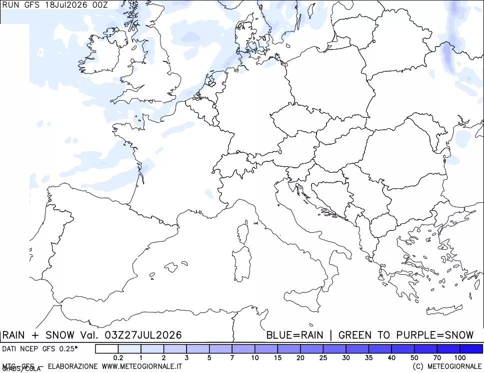 mappa Precipitazioni totali e nevose