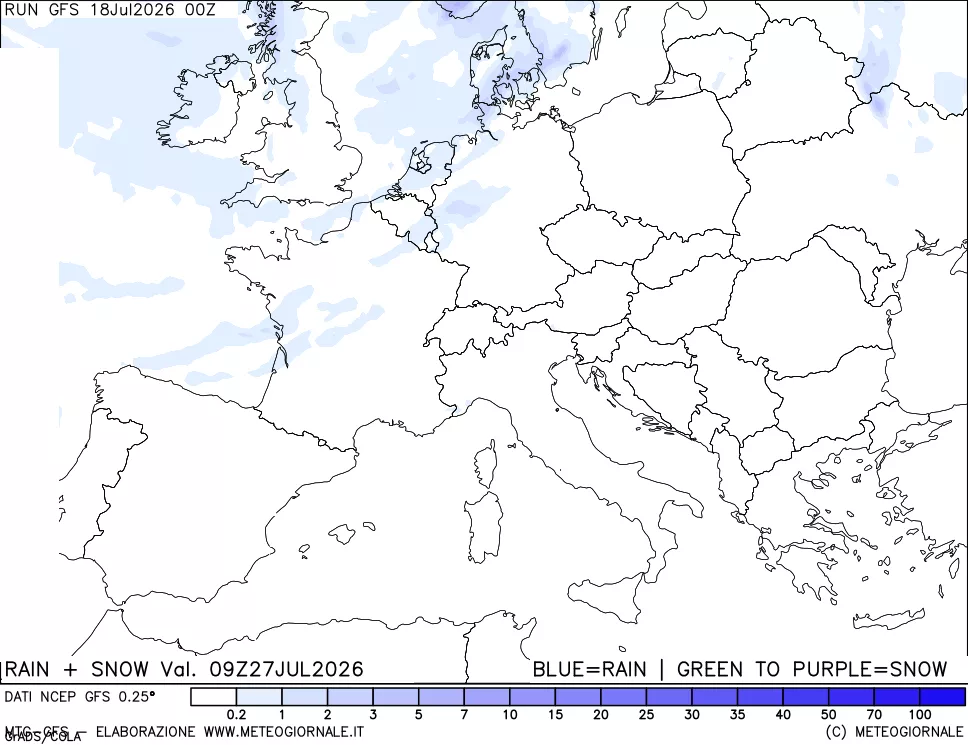 mappa Precipitazioni totali e nevose