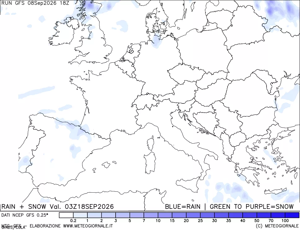 mappa Precipitazioni totali e nevose