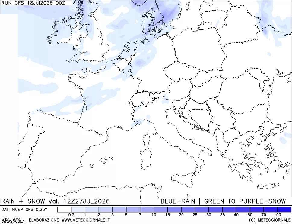 mappa Precipitazioni totali e nevose