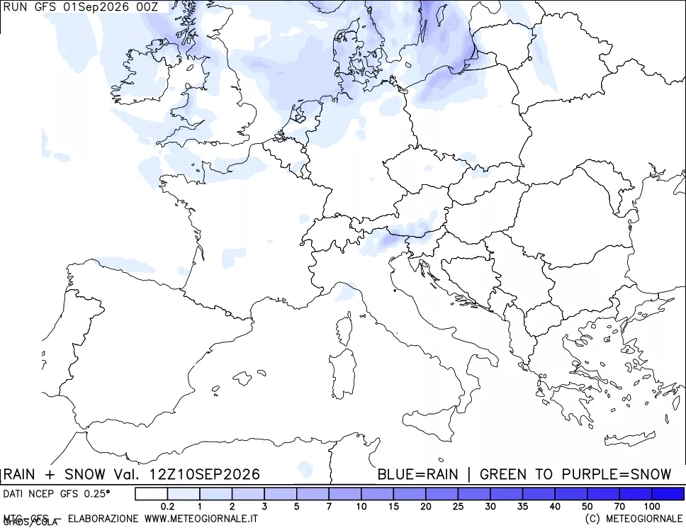 mappa Precipitazioni totali e nevose