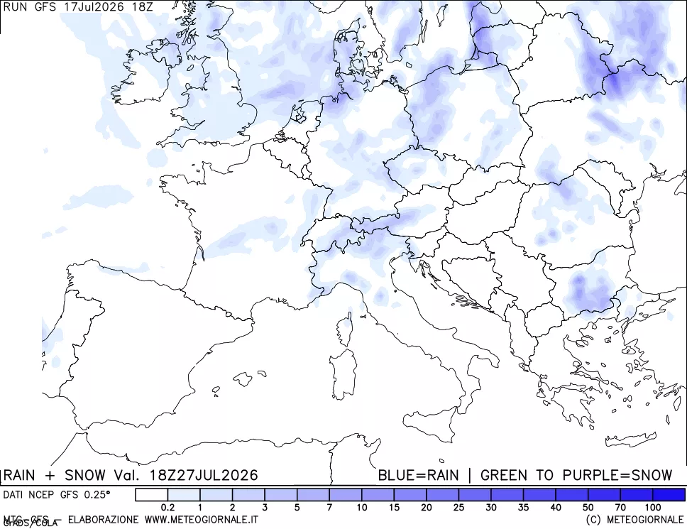 mappa Precipitazioni totali e nevose