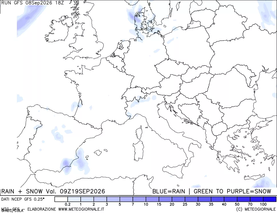 mappa Precipitazioni totali e nevose