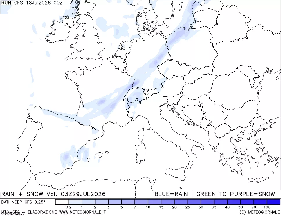 mappa Precipitazioni totali e nevose
