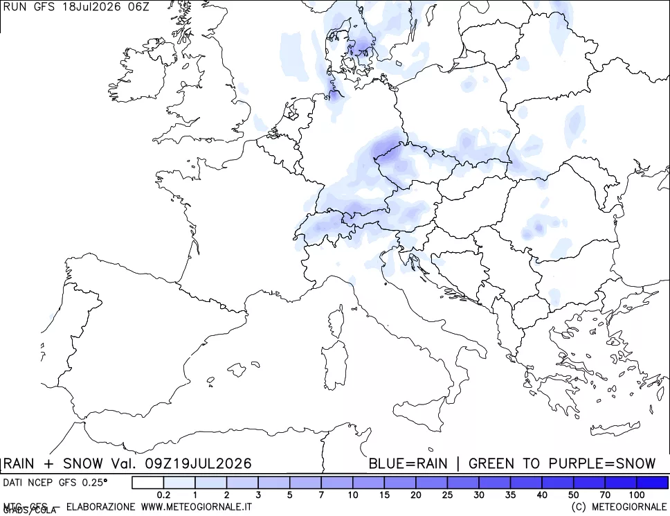 mappa Precipitazioni totali e nevose