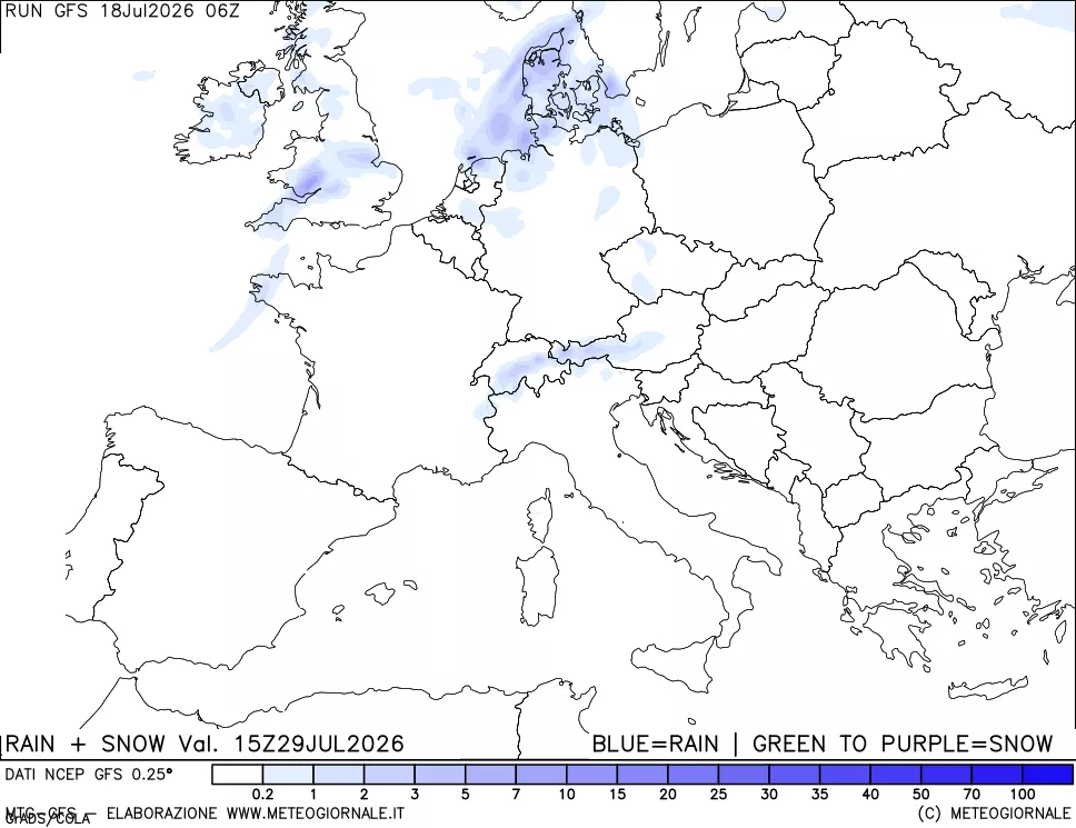 mappa Precipitazioni totali e nevose