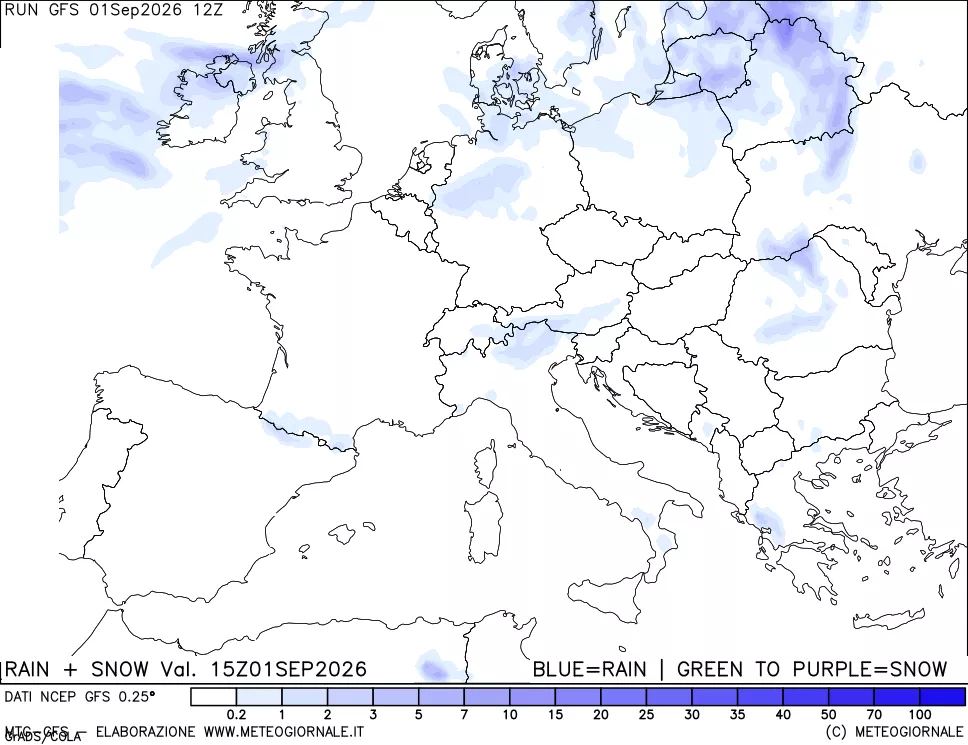 mappa Precipitazioni totali e nevose