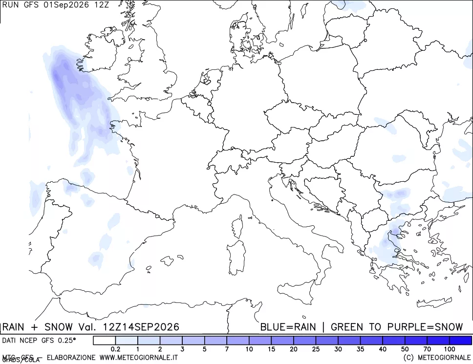 mappa Precipitazioni totali e nevose