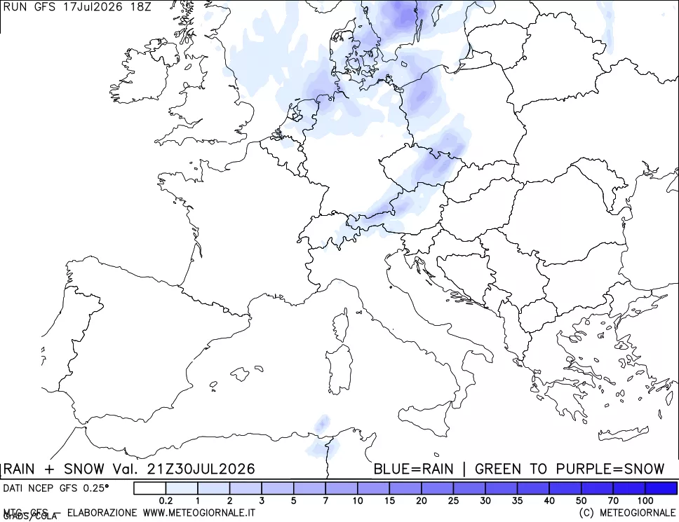 mappa Precipitazioni totali e nevose