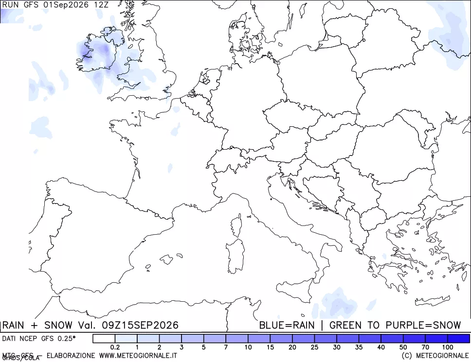 mappa Precipitazioni totali e nevose