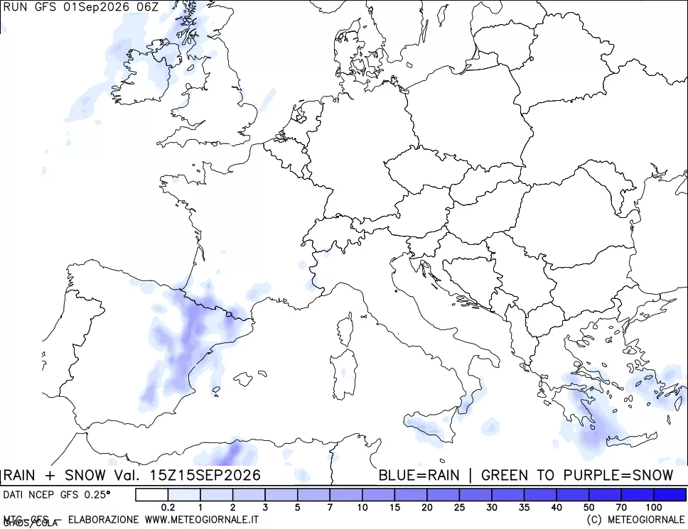 mappa Precipitazioni totali e nevose