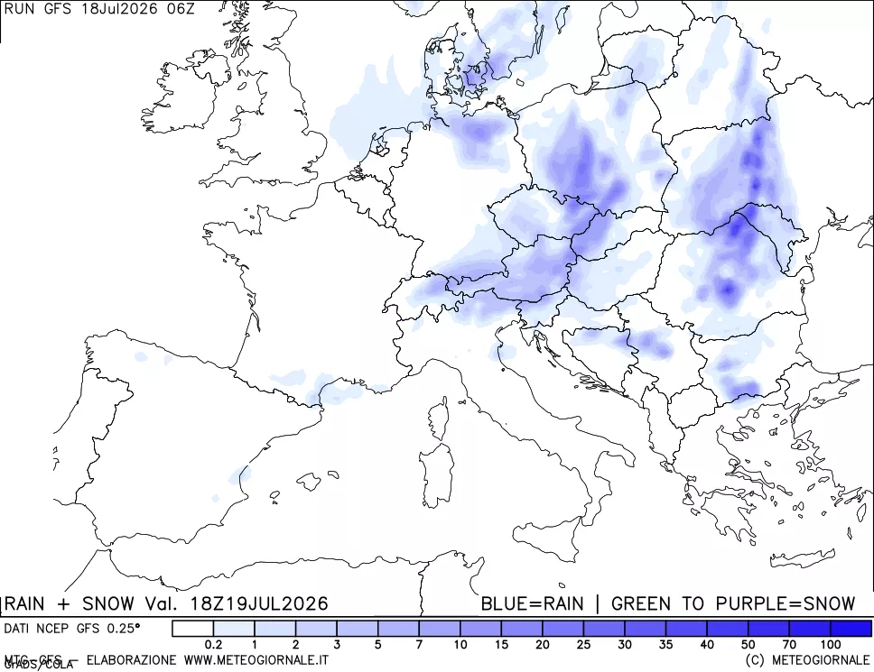 mappa Precipitazioni totali e nevose