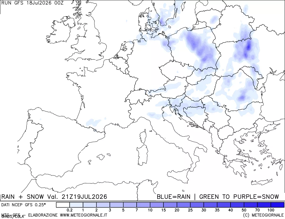 mappa Precipitazioni totali e nevose