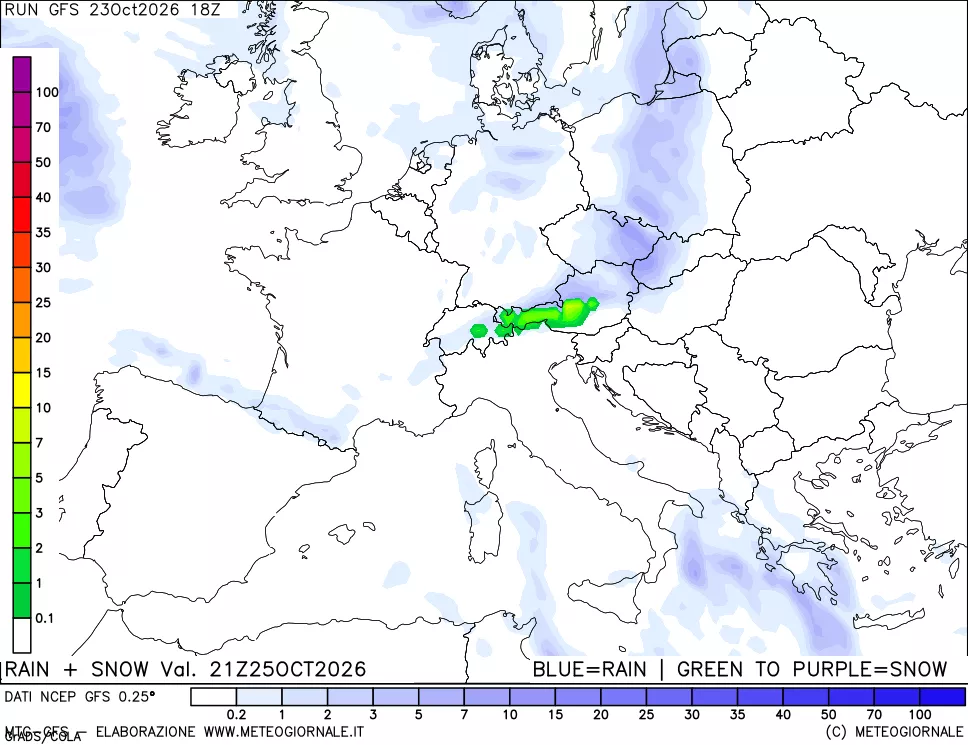 mappa Precipitazioni totali e nevose