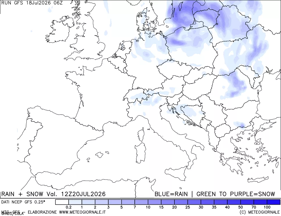 mappa Precipitazioni totali e nevose