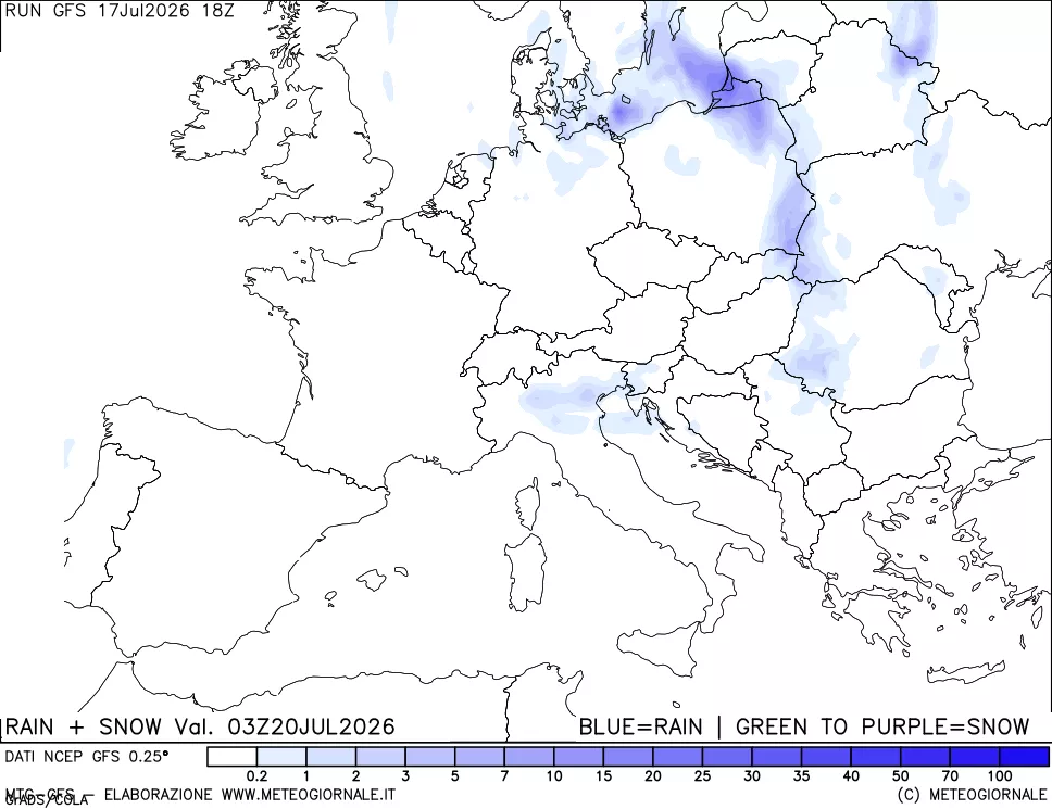 mappa Precipitazioni totali e nevose