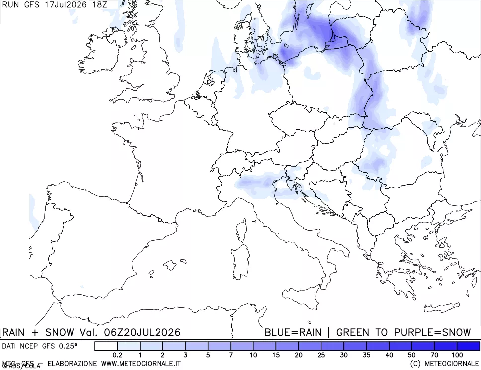 mappa Precipitazioni totali e nevose