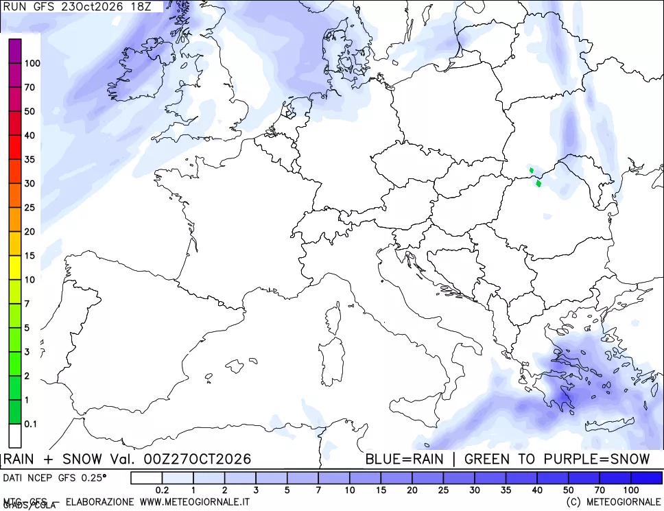 mappa Precipitazioni totali e nevose