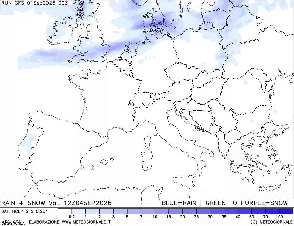 mappa Precipitazioni totali e nevose