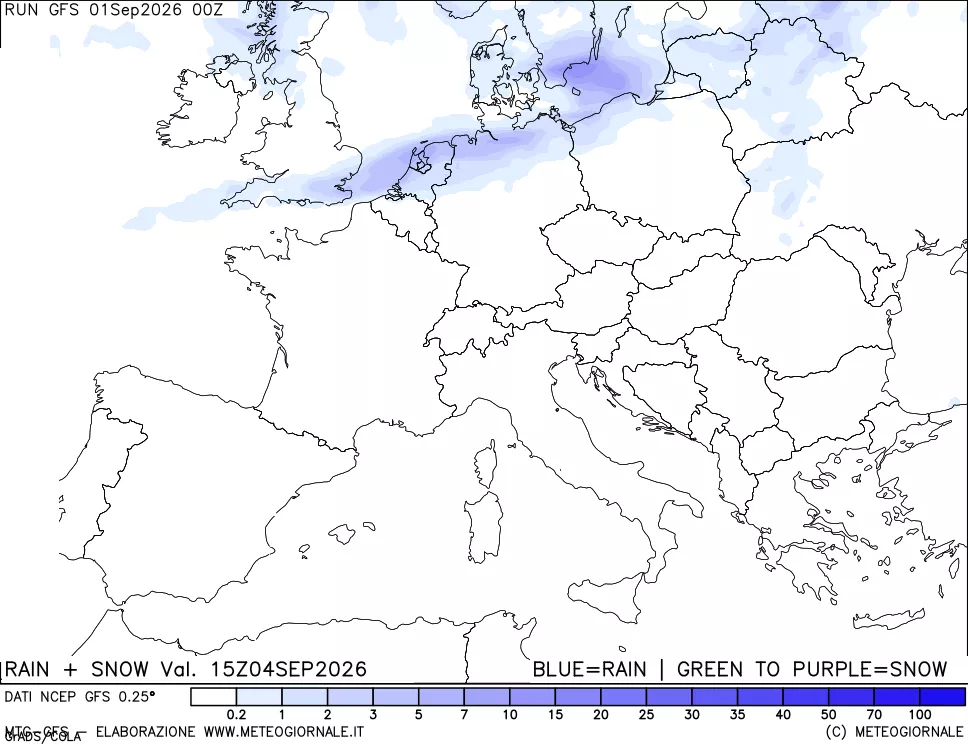 mappa Precipitazioni totali e nevose