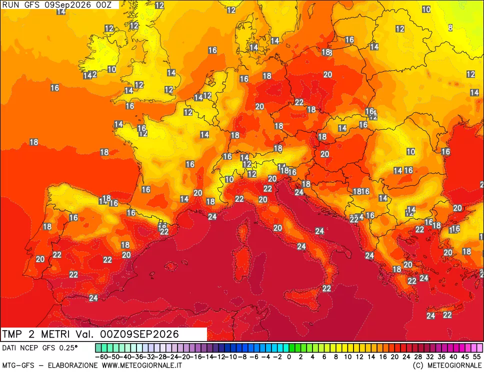 mappa Temp 2 metri